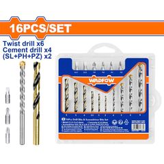 Bộ Dụng Cụ 16 Mũi Khoan và Mũi Vít WKS4165 - Bao Gồm Mũi Khoan HSS và Bê Tông, Phụ Kiện DIY Thông Minh Chất Lượng Cao