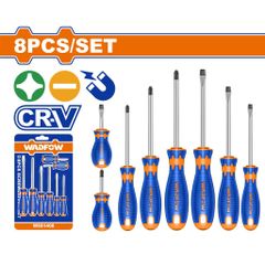 Bộ 8 Tua Vít Dẹp & Bake Wadfow - Dụng Cụ Tiện Ích Chất Liệu CR-V, Thích Hợp Sửa Chữa và Lắp Ráp