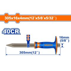 Mũi Đục Nhọn Bê Tông 4x16x305mm Wadfow - Dụng Cụ Dùng Cho Xây Dựng, Chất Liệu 40Cr, Tay Cầm Mới, Phù Hợp Công Việc Nặng Nhọc