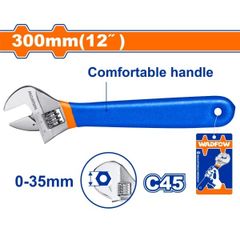 Mỏ Lết Điều Chỉnh 300mm WAW5112 - Thép Carbon Chống Ăn Mòn, Kẹp 0-35mm - Dụng Cụ Tiện Ích Chất Lượng Cao