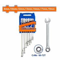 Bộ 7 Cờ Lê Vòng Miệng Tự Động 8-19mm Wadfow - Dụng Cụ Sửa Chữa Cao Cấp Chất Lượng Cr-Mo