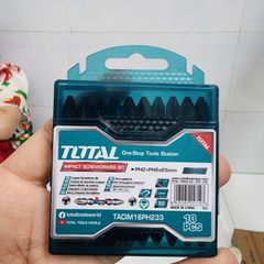 Bộ mũi bắt vít từ 2 đầu PH2x65mm Total TACIM16PH233 - Thép S2, 10 cái/bộ, Hộp nhựa tiện dụng