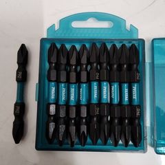 Bộ mũi bắt vít từ 2 đầu PH2x65mm Total TACIM16PH233 - Thép S2, 10 cái/bộ, Hộp nhựa tiện dụng