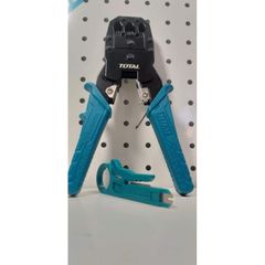 Kềm bấm cos viễn thông Total TMPC4468P - Dụng cụ 8 inch đa năng cho Uốn mép, Tước và Cắt, tay cầm PVC tiện dụng, màu Xanh/Đen