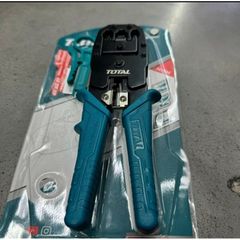 Kềm bấm cos viễn thông Total TMPC4468P - Dụng cụ 8 inch đa năng cho Uốn mép, Tước và Cắt, tay cầm PVC tiện dụng, màu Xanh/Đen