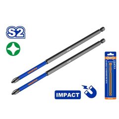 Bộ 2 Mũi Vít PH2 250mm - Thép S2 Công Nghiệp, Từ Tính, Chống Gãy - Dụng Cụ Tiện Ích Wadfow