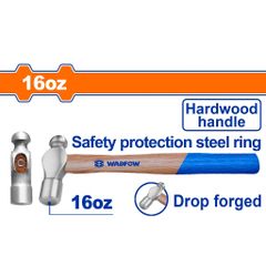 Búa đầu tròn 450g Wadfow - Dụng cụ sửa chữa chất lượng cao với tay cầm gỗ và đầu thép carbon rèn nhiệt - Dụng cụ tiện ích lý tưởng cho mọi gia đình