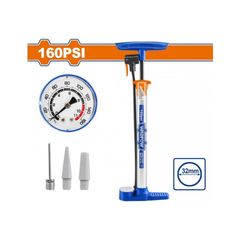 Bơm tay WPP1C10 φ32*390MM - Bơm xe đạp có đồng hồ chỉnh áp, ống bơm chịu áp lực cao, Thương hiệu Wadfow