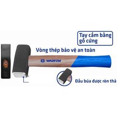 Búa Tạ 1000g Wadfow WMB2310 - Dụng Cụ Thép Carbon 45# với Tay Cầm Gỗ Cứng, Lý Tưởng cho Công Việc Thợ Hàn và Xây Dựng