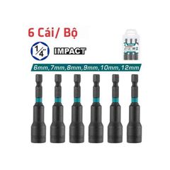 Bộ 6 Mũi Bắn Tôn 6-12mm Total TAC2765061 với Cán Lục Giác 1/4