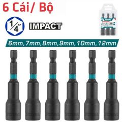 Bộ 6 Mũi Bắn Tôn 6-12mm Total TAC2765061 với Cán Lục Giác 1/4