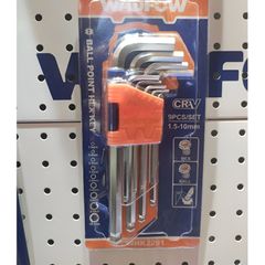 Bộ 9 Chìa Lục Giác Bi Tròn Cr-V 1.5-10mm - Dụng Cụ Hỗ Trợ Tiện Ích Sửa Chữa, Chất Lượng Cao từ Thương Hiệu Wadfow