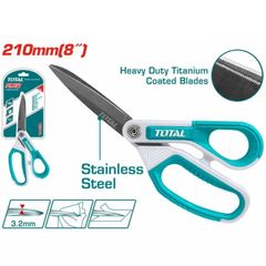 Kéo Tiện Ích 210mm Total THSCRS812108 - Thép Không Gỉ Mạ Titan, Chuyên Dụng Cắt Vải/ Nhựa/ Bìa Cứng