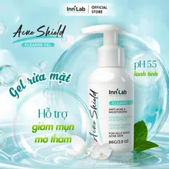 Gel Rửa Mặt Giảm Mụn & Dưỡng Ẩm InniLab Acne Shield Cleanse Gel 86g - Sữa Rửa Mặt Chuyên Dụng Cho Da Dầu Mụn