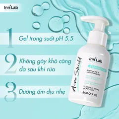 Gel Rửa Mặt Giảm Mụn & Dưỡng Ẩm InniLab Acne Shield Cleanse Gel 86g - Sữa Rửa Mặt Chuyên Dụng Cho Da Dầu Mụn
