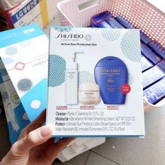 Sét Chống Nắng Shiseido Ultimate Sun Protector SPF 60+ (150ml) + Dầu Tẩy Trang 40ml + Kem Dưỡng 15ml - Bảo Vệ Da Tối Ưu, Dễ Dàng Mang Theo