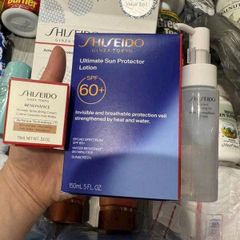 Sét Chống Nắng Shiseido Ultimate Sun Protector SPF 60+ (150ml) + Dầu Tẩy Trang 40ml + Kem Dưỡng 15ml - Bảo Vệ Da Tối Ưu, Dễ Dàng Mang Theo