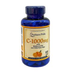 Viên Uống Bổ Sung Vitamin C 1000mg Time Puritan's Pride - Hỗ Trợ Miễn Dịch, Làm Đẹp Da, 100 Viên Mỹ