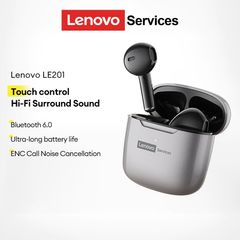 Tai Nghe Bluetooth Lenovo LE201 - Âm Thanh HIFI Chất Lượng, Cảm Ứng Thông Minh, Kết Nối Bluetooth 6.0, Thiết Kế Không Dây, Thời Gian Nghe 4 Giờ