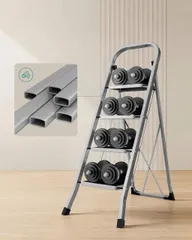 Thang Nhôm Gấp Gọn Songmics 4 Bậc Cao Cấp - Thiết Kế Siêu Gọn, Đa Năng, Siêu Bền, Chịu Lực 150kg - Thang Dùng Trong Nhà An Toàn, Tiện Lợi
