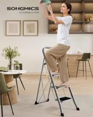 Thang Nhôm Gấp Gọn Songmics 4 Bậc Cao Cấp - Thiết Kế Siêu Gọn, Đa Năng, Siêu Bền, Chịu Lực 150kg - Thang Dùng Trong Nhà An Toàn, Tiện Lợi