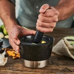 Bộ Chày Cối Đá Granit Zwilling Đức - Dụng Cụ Nhà Bếp Chất Lượng Cao, Đế Thép Chịu Lực, Thiết Kế Sang Trọng 15x15x10 cm