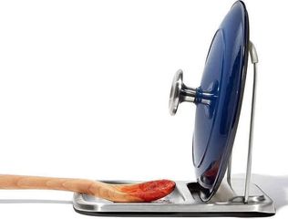 Giá Để Vung Nồi và Dụng Cụ Nấu Ăn 2 Trong 1 OXO - Thép Không Gỉ, Tiện Ích Cho Bếp Gọn Gàng, An Toàn Và Đẹp Mắt