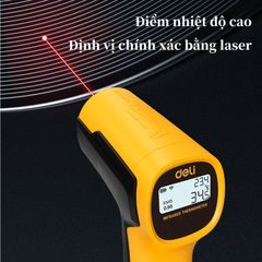 Máy đo nhiệt độ hồng ngoại Deli - Độ chính xác cao từ -30 đến 380°C - Thiết bị đo nhiệt độ công nghiệp tiện lợi, chính xác