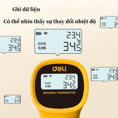 Máy đo nhiệt độ hồng ngoại Deli - Độ chính xác cao từ -30 đến 380°C - Thiết bị đo nhiệt độ công nghiệp tiện lợi, chính xác