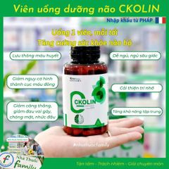 Viên Uống Hỗ Trợ Hoạt Huyết Dưỡng Não CKOLIN Pháp - Tăng Cường Trí Nhớ & Giảm Mất Ngủ - Sản Phẩm Chính Hãng KenPharma