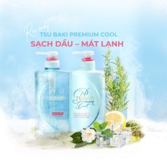 Bộ Dầu Gội Xả Tsubaki Premium Cool & Repair 490ml - Dầu Gội Sạch Dầu, Mát Lạnh, Phục Hồi Tóc Mềm Mượt, Giảm Ngứa Da Đầu