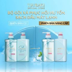 Bộ Dầu Gội Xả Tsubaki Premium Cool & Repair 490ml - Dầu Gội Sạch Dầu, Mát Lạnh, Phục Hồi Tóc Mềm Mượt, Giảm Ngứa Da Đầu