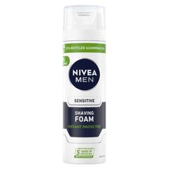Kem cạo râu NIVEA MEN Sensitive Foam 200ml - Bọt cạo râu bảo vệ cho da nhạy cảm, làm mềm lông râu, giảm kích ứng