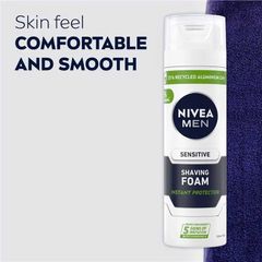 Kem cạo râu NIVEA MEN Sensitive Foam 200ml - Bọt cạo râu bảo vệ cho da nhạy cảm, làm mềm lông râu, giảm kích ứng