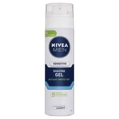 Gel cạo râu cho da nhạy cảm NIVEA MEN Sensitive 200ml - Giảm kích ứng, bảo vệ da, chứa Chiết xuất hoa cúc và Vitamin E