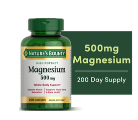 Viên Uống Magie Nature’s Bounty 500mg - Hỗ Trợ Xương Chắc Khỏe, Giảm Co Cơ, Thư Giãn Thần Kinh - 200 Viên Từ Mỹ