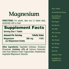 Viên Uống Magie Nature’s Bounty 500mg - Hỗ Trợ Xương Chắc Khỏe, Giảm Co Cơ, Thư Giãn Thần Kinh - 200 Viên Từ Mỹ