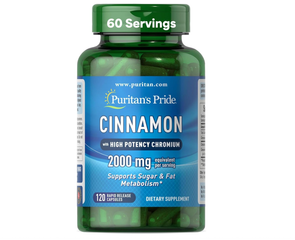 Viên Uống Hỗ Trợ Đường Huyết Puritan's Pride Cinnamon 2000mg - 120 Viên Chiết Xuất Quế Tự Nhiên, Cải Thiện Sức Khỏe Tim Mạch