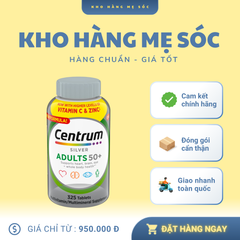 Vitamin Tổng Hợp Centrum Silver 50+ - Hỗ Trợ Sức Khỏe Người Trên 50 Tuổi, 325 Viên (Mỹ) - Tim Mạch, Trí Não, Thị Lực, Miễn Dịch