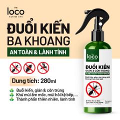 Chai Xịt Đuổi Kiến Sinh Học The Loco 260ml - An Toàn, Không Độc Hại, Tinh Dầu Tự Nhiên, Giải Pháp Đuổi Côn Trùng Hiệu Quả