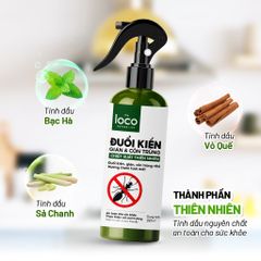 Chai Xịt Đuổi Kiến Sinh Học The Loco 260ml - An Toàn, Không Độc Hại, Tinh Dầu Tự Nhiên, Giải Pháp Đuổi Côn Trùng Hiệu Quả