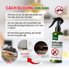 Chai Xịt Đuổi Kiến The Loco 280ml - Giải Pháp Đuổi Côn Trùng Tự Nhiên An Toàn, Đuổi Kiến, Gián, Muỗi Hiệu Quả
