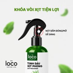 Xịt Thơm Phòng Tinh Dầu The Loco - Hương Sả Chanh, Cam Quế, Nhài, Oải Hương Đuổi Muỗi, Khử Mùi Tự Nhiên 260ml