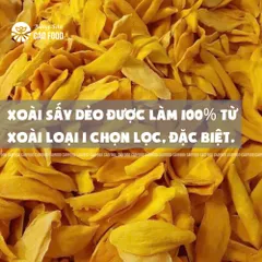 Xoài Sấy Dẻo CAOFOOD 500g - 100% Xoài Tươi, Không Đường, Vị Chua Ngọt Tự Nhiên, Món Ăn Vặt Lành Mạnh, Thực Phẩm Dinh Dưỡng Việt Nam