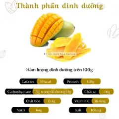 Xoài Sấy Dẻo CAOFOOD 500g - 100% Xoài Tươi, Không Đường, Vị Chua Ngọt Tự Nhiên, Món Ăn Vặt Lành Mạnh, Thực Phẩm Dinh Dưỡng Việt Nam