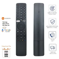 Điều khiển Remote giọng nói VOICE TIVI XIAOMI DÀI 1 nút trắng PHÍM ÊM NHẠY HÀNG MỚI+TẶNG PIN