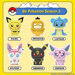 Mô Hình Pokemon Lật Mặt Siêu Cute - Bộ 3 Phiên Bản Phát Hành, Figure PVC/ABS, Cao 5-7cm, Quà Tặng Fan Pokemon
