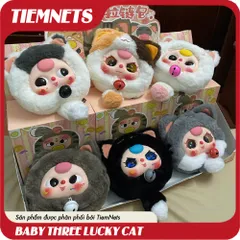 MÔ HÌNH BLIND BOX BABY THREE MÈO THẦN TÀI - FORTUNE CAT ZIPPER BAG - CHÍNH HÃNG DOUMI