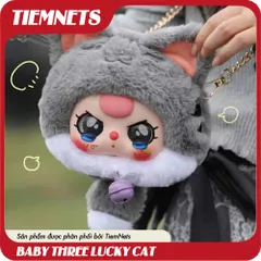 MÔ HÌNH BLIND BOX BABY THREE MÈO THẦN TÀI - FORTUNE CAT ZIPPER BAG - CHÍNH HÃNG DOUMI