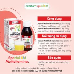 Siro Multivitamines Special Kid 125ml - Bổ sung vitamin & khoáng chất, hỗ trợ sức khỏe và trí lực cho trẻ em - Hương cam thơm ngon